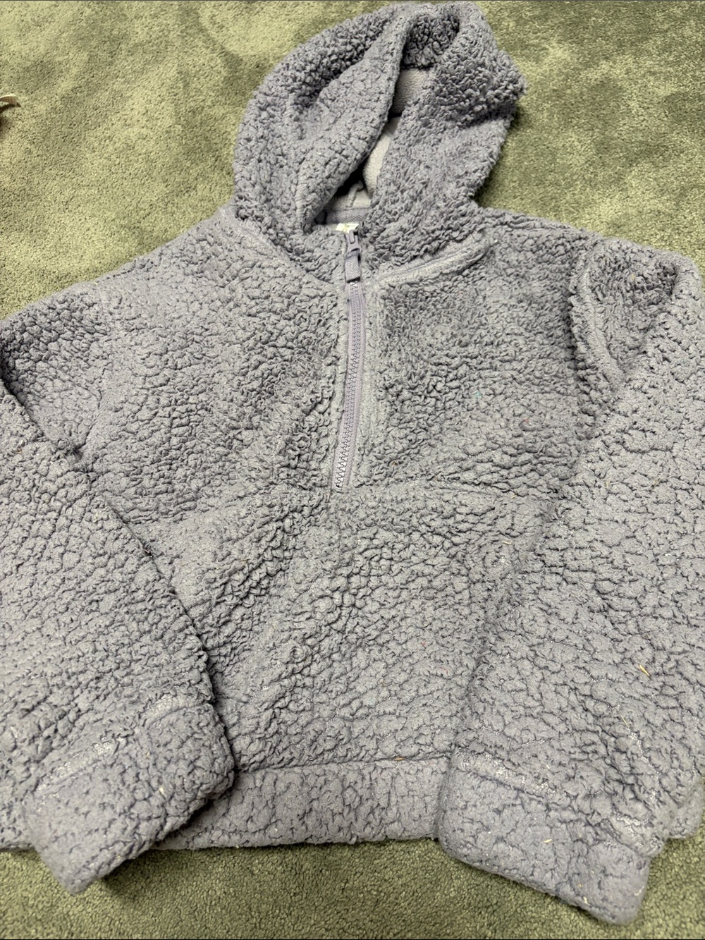 Mondetta Gray Sherpa Half-Zip Hoodie for Kids